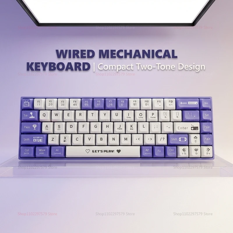 AK680 Wired Gaming Mechanical Keyboard 68 Hot Swappable Keys Ergonomic E-sports Office Keyboard for PC Laptop Type-C USB Gaming