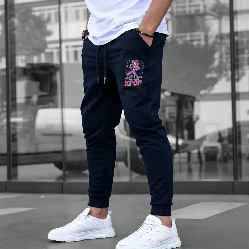 

Men's Retro I Love 90s Print Jogger Pants Elastic Waist Drawstring Casual Streetwear Trousers