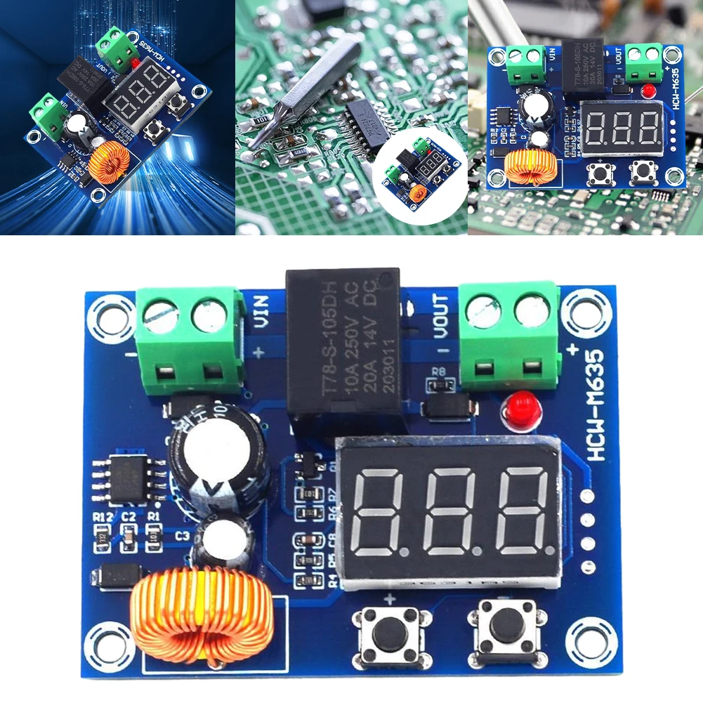 XH-M609 Charger Module LED Digital Display Voltage OverDischarge Battery Protection Module Low Voltage Disconnect Switch Cut Off