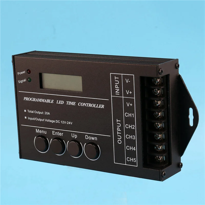 ABLQ 2X TC420 Zeitprogrammierbarer RGB-LED-Controller DC12V-24V 5-Kanal-LED-Timing-Dimmer