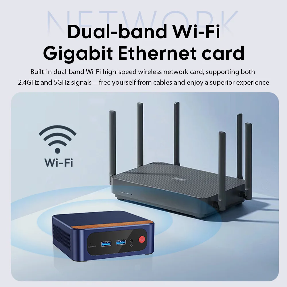 WUDUNG N1 Mini-PC Windows 11 Pro Intel 12. Generation Alder Lake N150 Mini-PC DDR4 16 GB RAM 512 GB ROM WiFi 6 BT5.2 Desktop-Computer