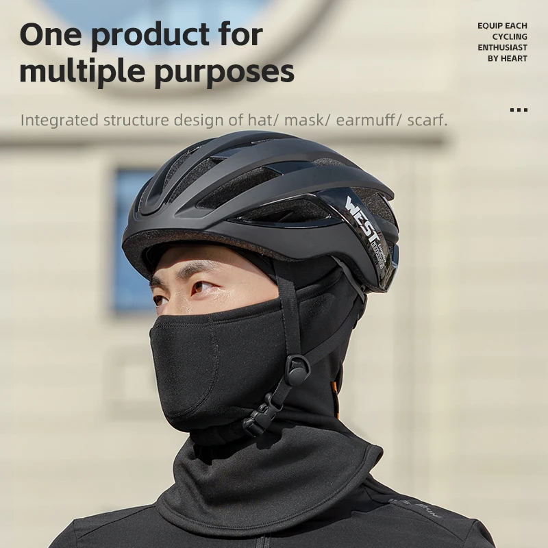 West biking inverno engrossar velo balaclava esqui ciclismo dupla camada jacquard quente motocicleta capuzes equipamentos esportivos térmicos