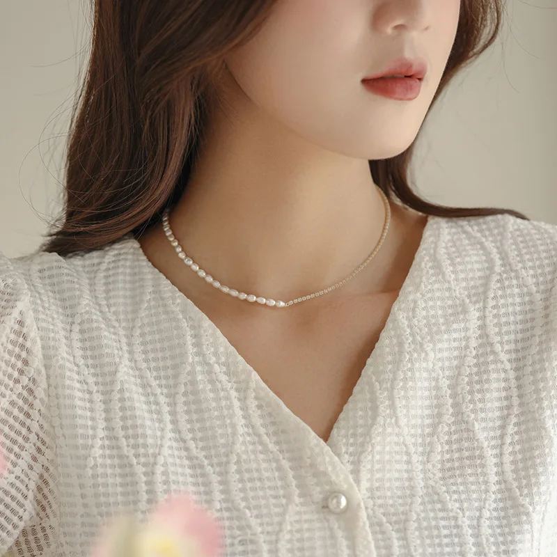 Best Sell 100% Natural Freshwater Pearl & Shiny Crystal Star 14K Gold Filled Female Splice Necklace Jewelry For Women Chains