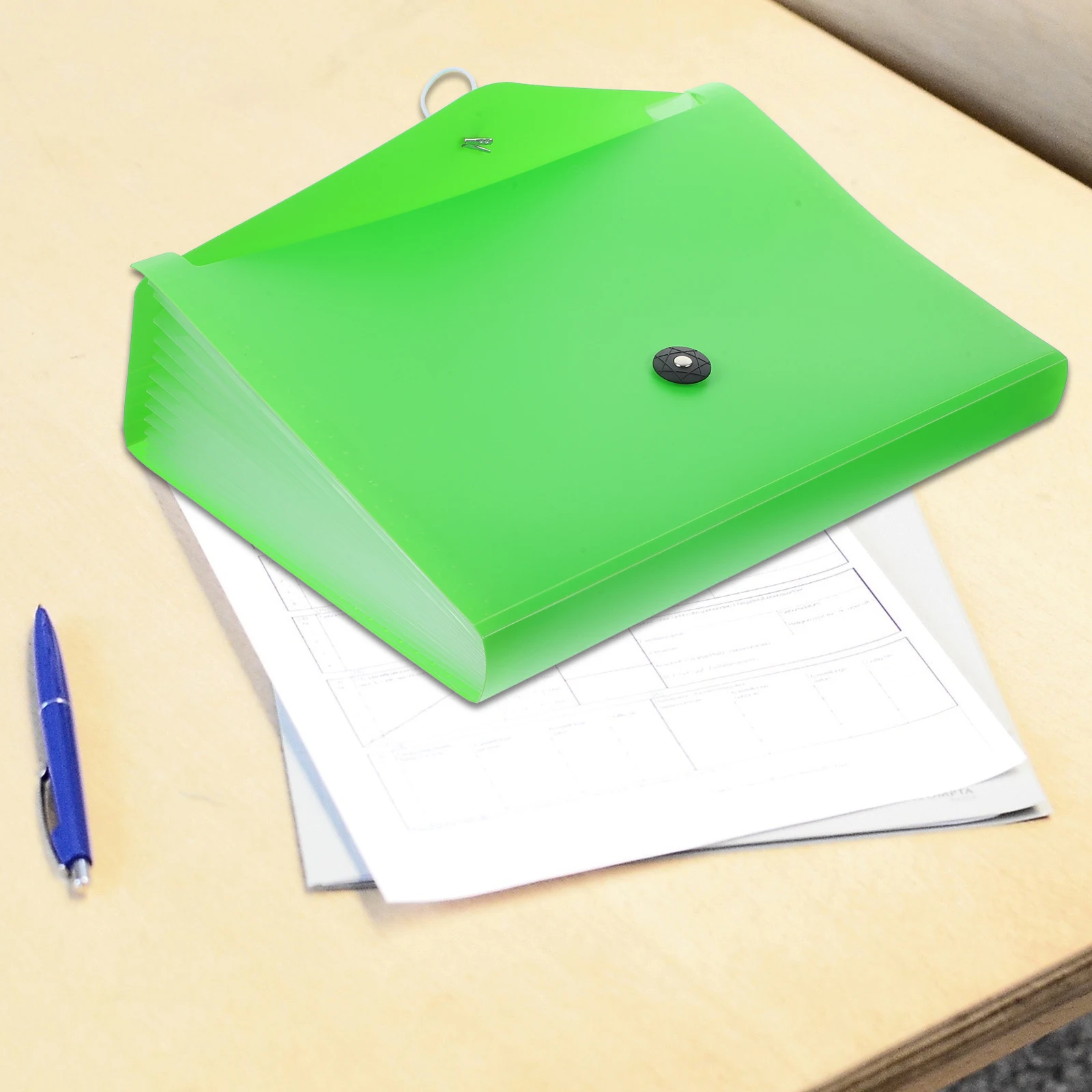 

Expandable File Folder Large Capacity PP Thickened Test Paper Holder Blue Office Organiser Student Stationery Accordion