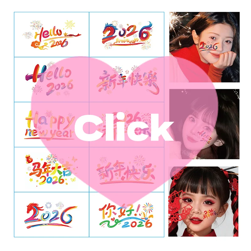 

10 Sheets Chinese New Year 2026 Temporary Tattoo Stickers Year Of The Horse Party Makeup Kit 2026 New Year Party Supplies