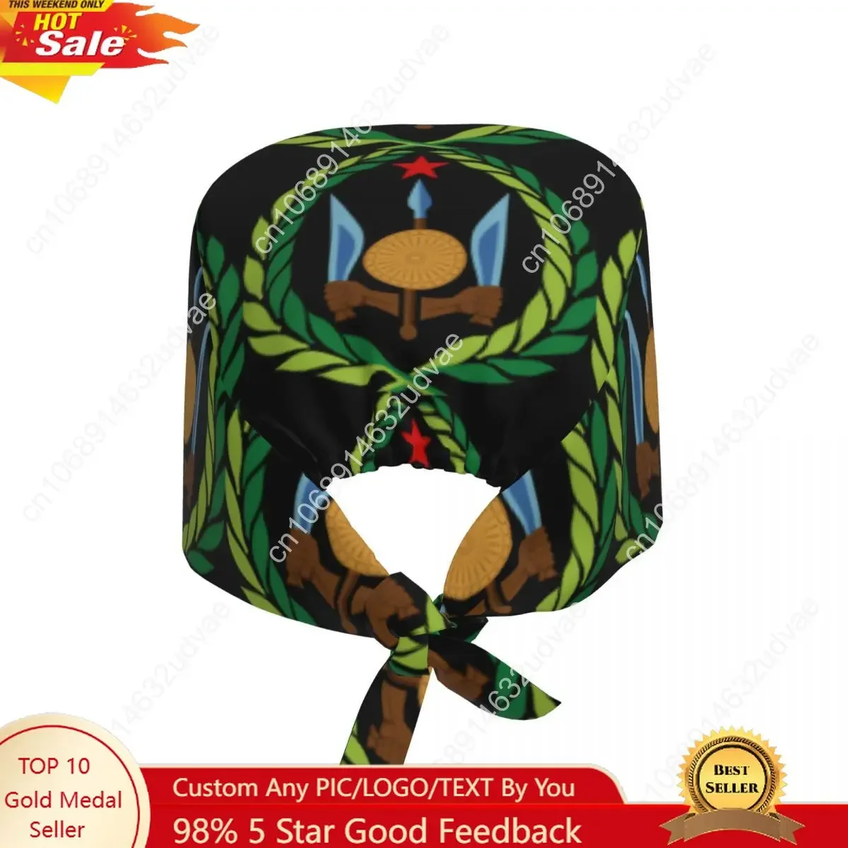 

Emblem Of Djibouti Hats Scrub Hat Beauty Salon Working Cap Laboratory Pet Shop Nursing Scrub Cap