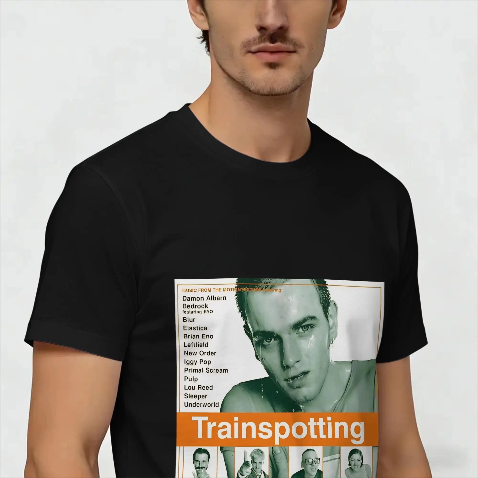 Trainspotting Movie   T-Shirt for Men  Vintage Cotton Tee Shirt Round Collar Short Sleeve T Shirt Gift Idea Clothing