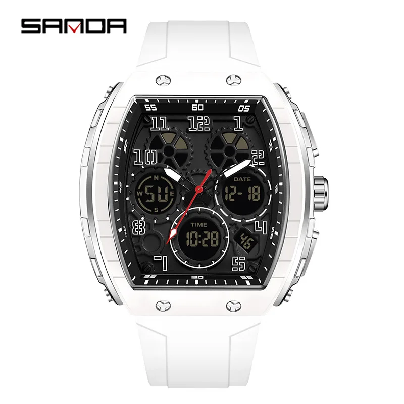 SANDA 6157 Top Brand Digital Watch Men Sport Watches Electronic LED Male Wrist Watch For Men Clock Outdoor Waterproof Wristwatch