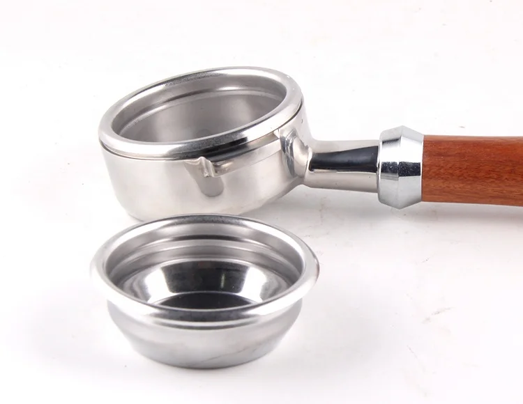 58mm Stainless Steel Wooden Portafilter Coffee Tools Bottomless Coffee