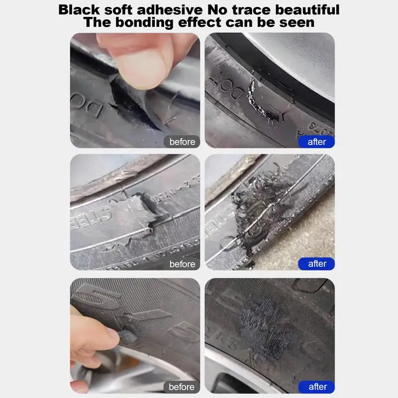 Rubber Tire Repair Glue 30ml Soft Tire Bonding Glue Black Tire Sidewall Repair Adhesive Mild Tire Repair Glue For Car Motorcycle