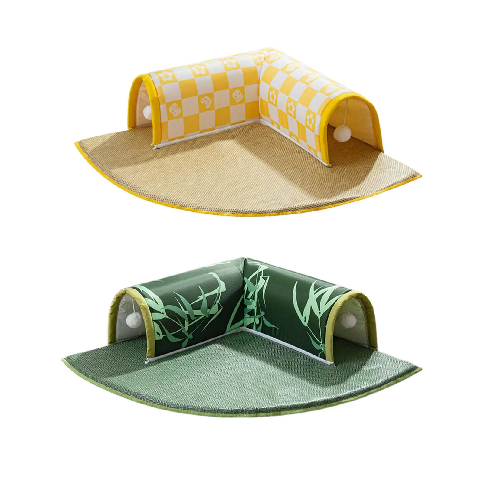 

2 in 1 Cat Bed Play Tunnel Exercise and Playing Ball Toys Playing Hut Interactive Hideout for Bunny Cats Ferrets Rabbit Outdoor