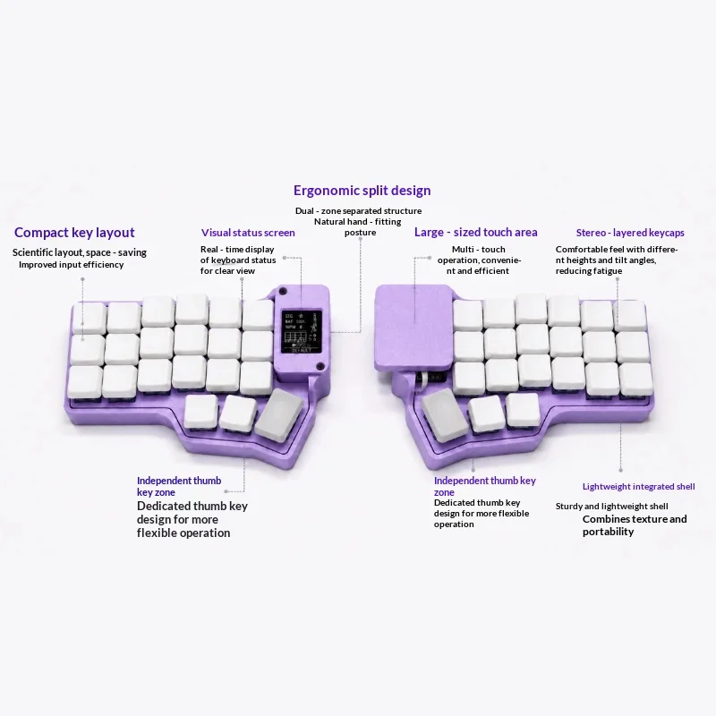 Corne Layout Split Keyboard Customized Bluetooth Wired Dual-mode Hot Swap Support QMK ZMK E-sports Gaming Office Keyboard DIY