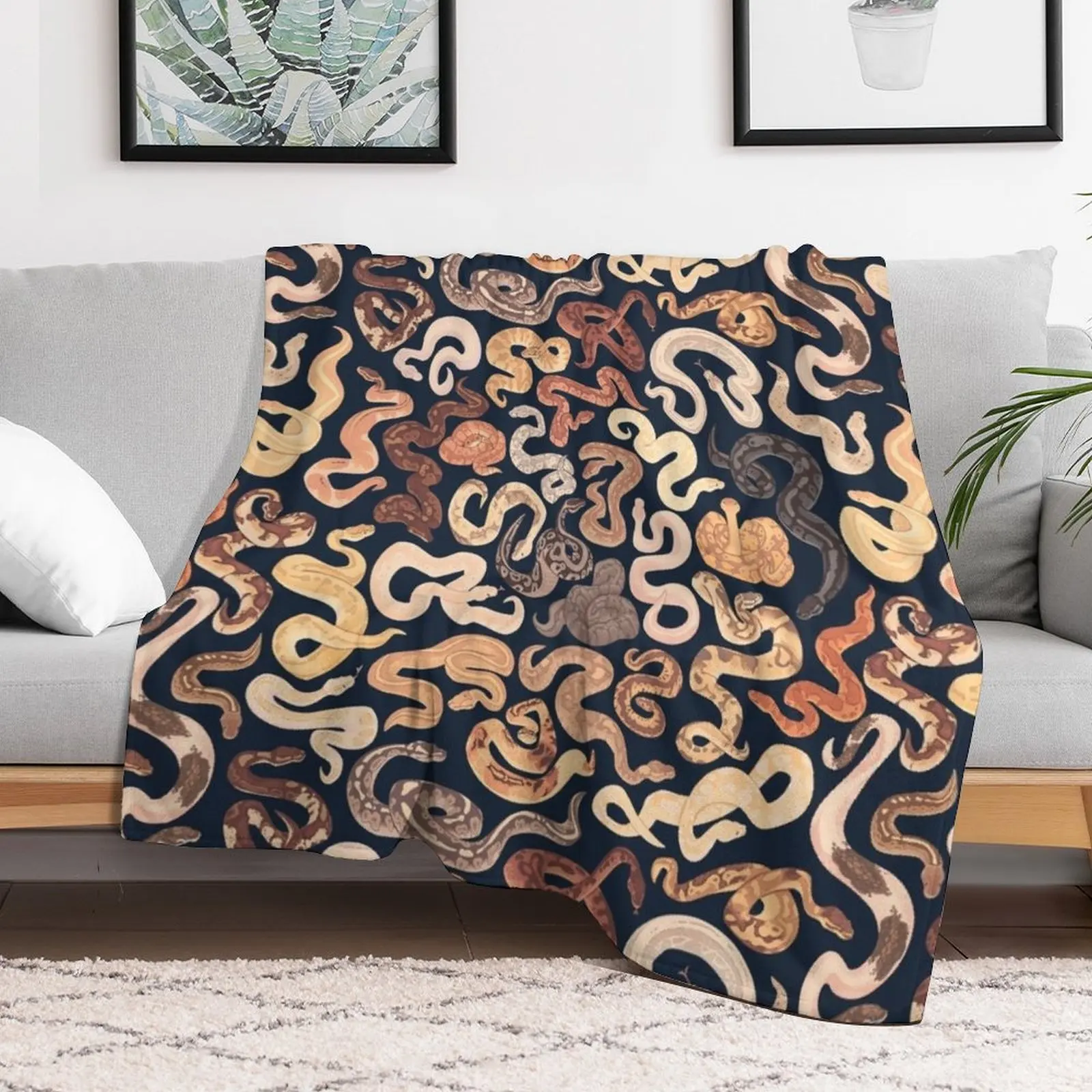 Morph flavored noodles in dark blue Throw Blanket