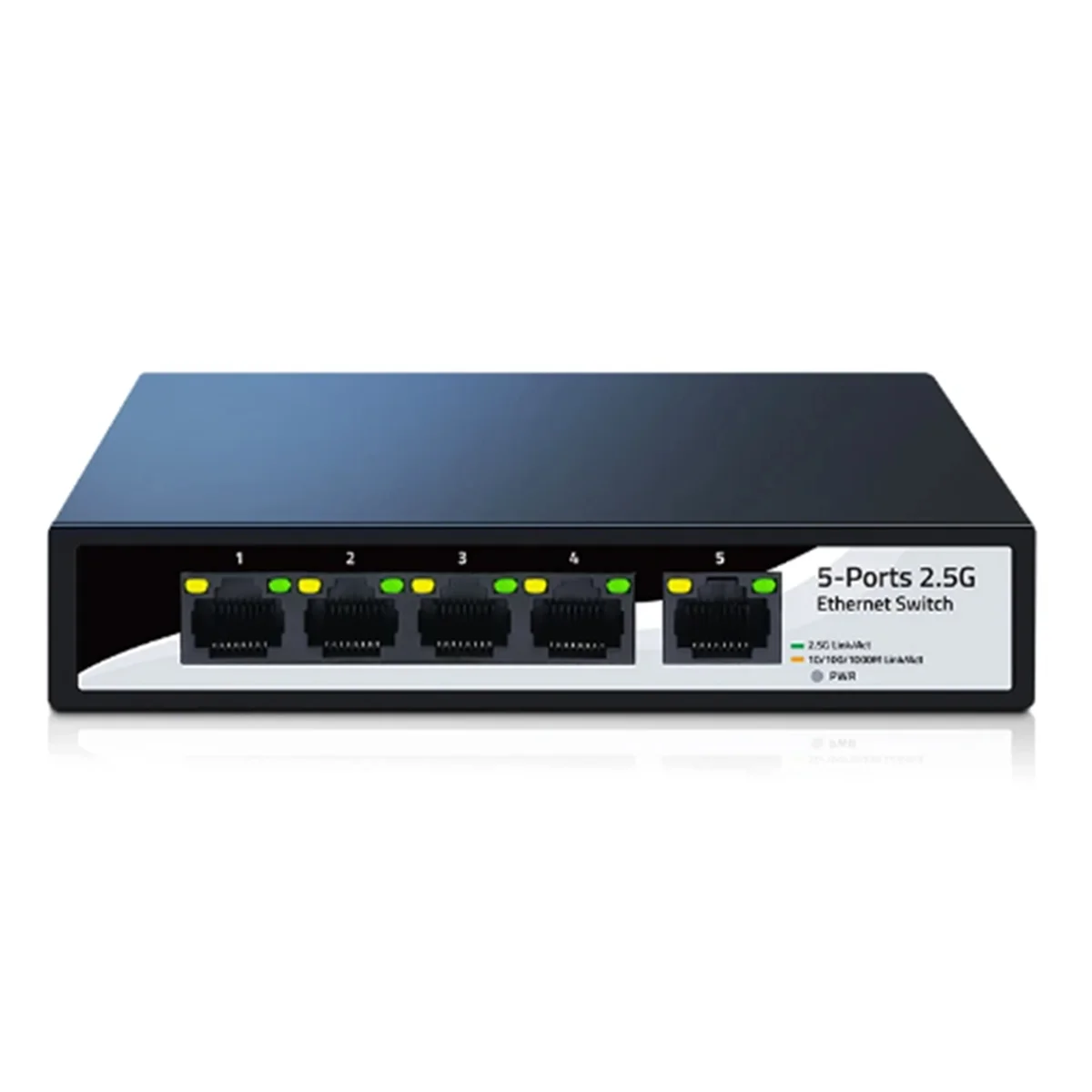 

2.5GbE Ethernet Switch 5 Port 2.5G Network Switch Fanless Small Home Lab Setup Switch Unmanaged Plug and Play US Plug jasmine