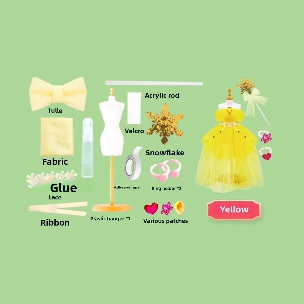 Conception de vêtements intellectuelle bénéfique, sac de matériel fait à la main, éducation précoce, artisanat de bricolage, ensemble de matériel pour robe de princesse