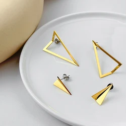 ENFASHION Hollow Triangle Earrings For Women Stainless Steel Drop Earings Aretes De Mujer Gold Color Trendy Fashion Jewelry 1460
