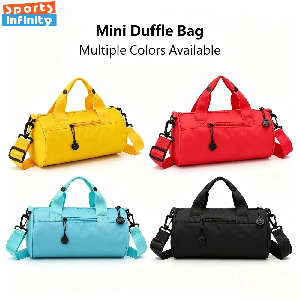 Nylon Cylinder Sports Duffle Bag Unisex Shoulder Crossbody Wear‑resistant Handbag for Gym Training Weekend Travel Outdoor Use