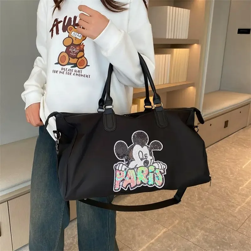 

Новая портативная дорожная сумка Disney с Микки, женская дорожная сумка-мессенджер, высококачественная сумка для багажа большой вместимости