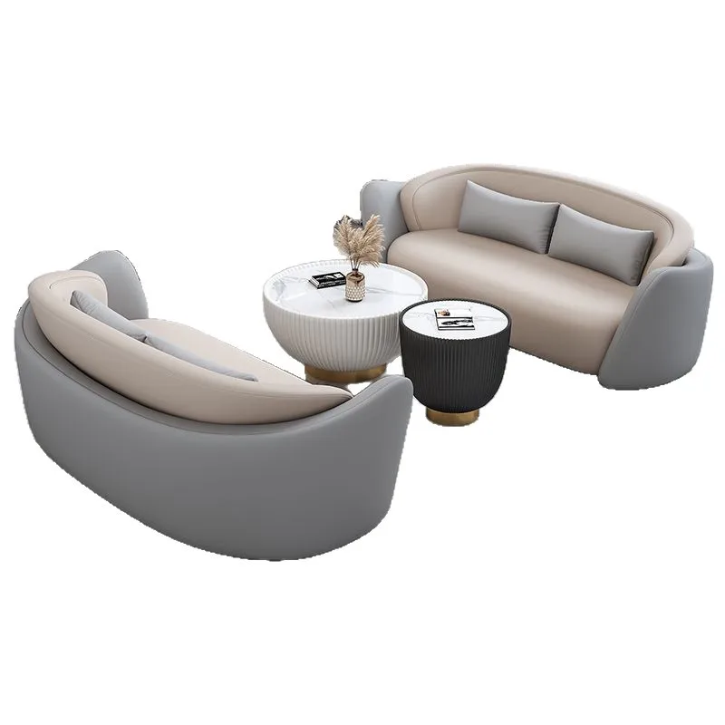 

Sales Office Reception Negotiation Rest Area Sofa Chair Office Business Reception Three-person negotiation table and chair