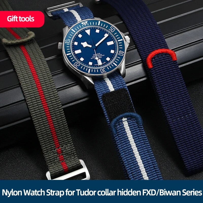 High Quality Nylon Watch Strap 22mm Watchband For Tactical Frog FXD Dive Sports Watch Men VS75B FX-Diving V4 42mm NH35 Bracelet