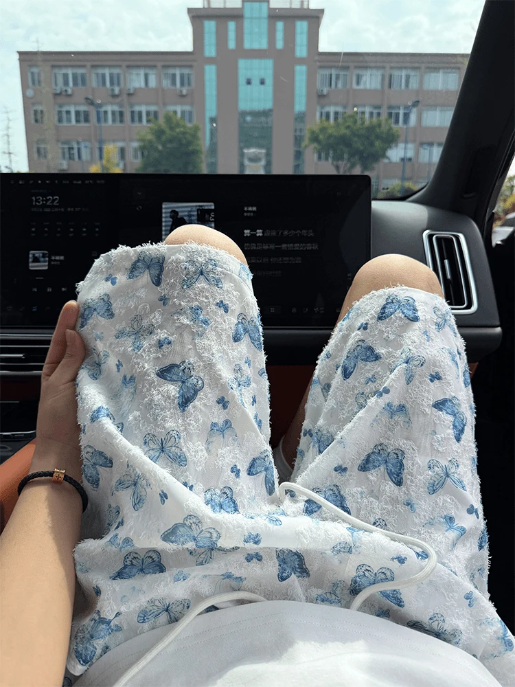 

Tassel Men's Shorts Summer Design Thin Five-Quarter Pants Vacation Beachside Casual Shorts Straight Leg Fit