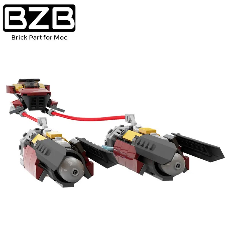 BZB MOC High-tech Car Building Blocks Space Podracers Super Speed Airship Bricks Assembly Display Model Children Toy best Gift