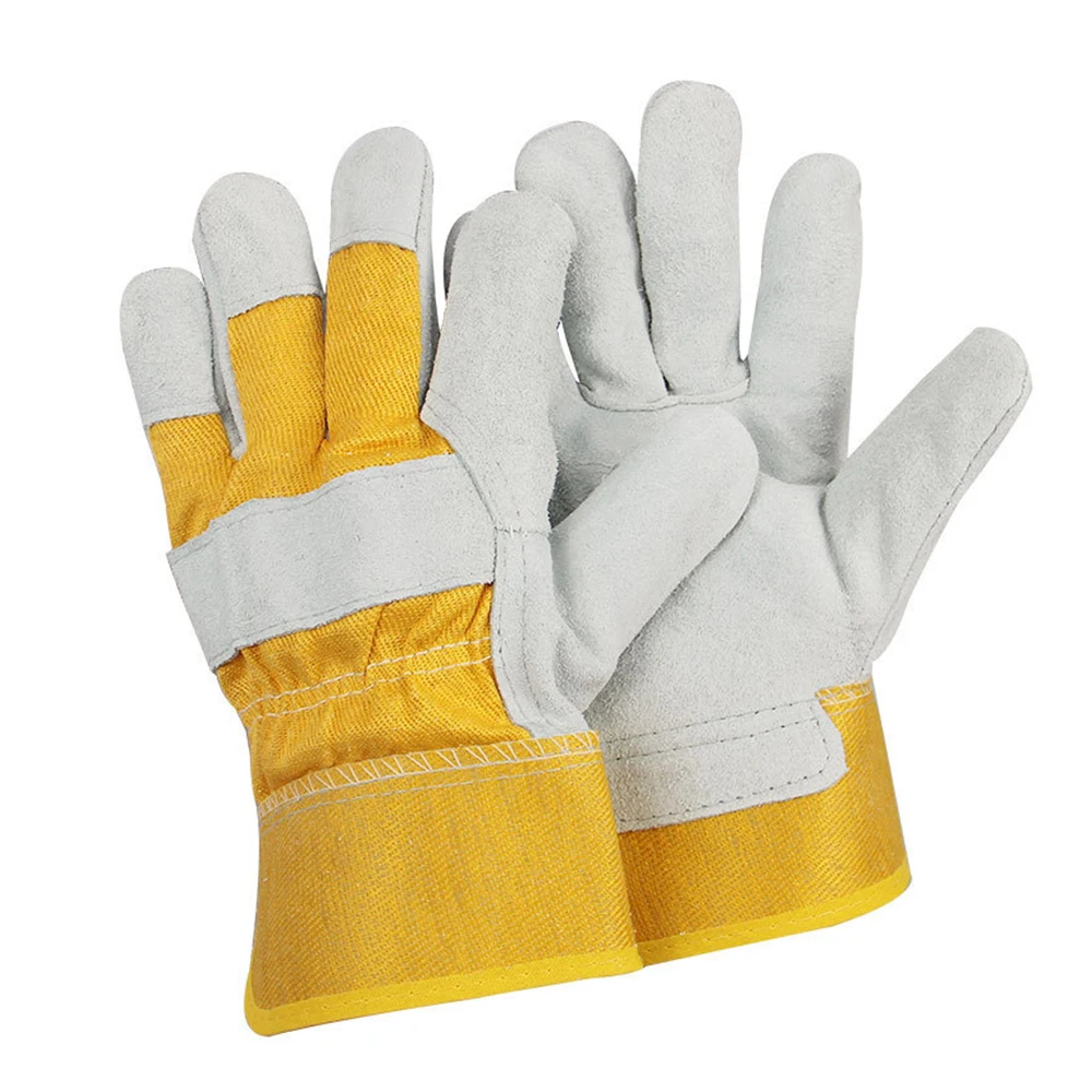 Work Gloves Sheepskin Leather Workers Work Welding Safety Protection Garden Sports Motorcycle Driver Wear-resistant Gloves