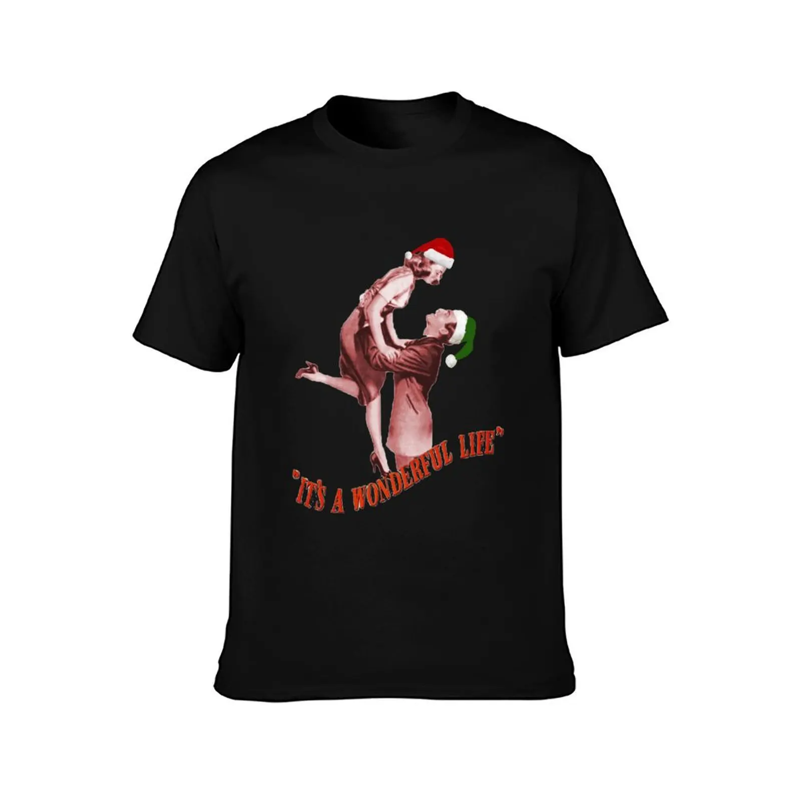 It's a Wonderful Life with James Stewart and Donna Reed (Perfect Christmas Gift) T-Shirt Summer Casual Cotton Tee 100% Cotton