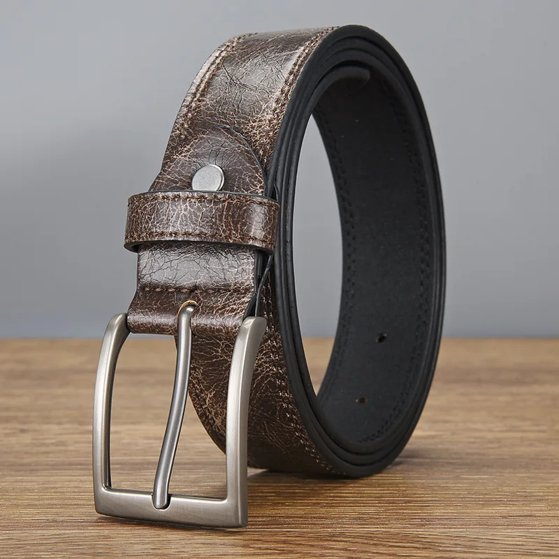High Quality Fashion Men's Belt Waist Belt Leisure Genuine Jeans Leather Luxury Pin Buckle Fancy Vintage Jeans Cintos Masculinos