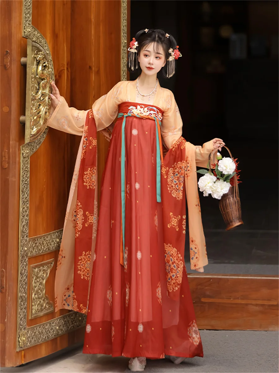 Hanfu Women Chinese Dance Qing Dynasty Costumes Ancient Hanfu Chinese Traditional Dress Stage Fairy Performance Costume