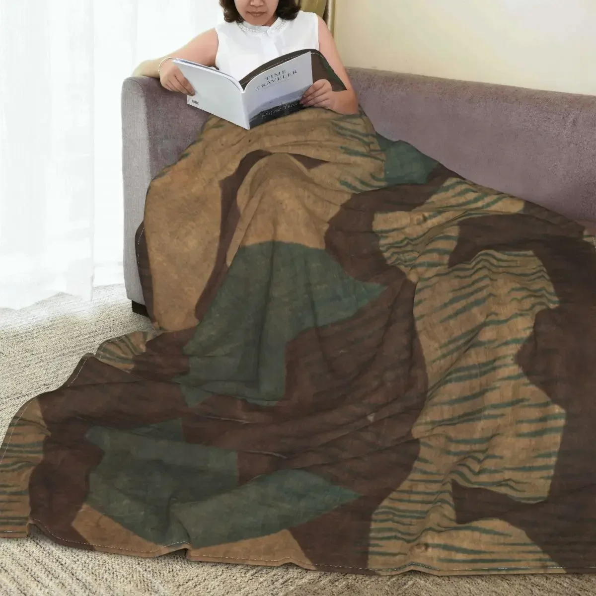 Splintertarn coperte da tiro in pile mimetico tedesco WW2 coperte mimetiche militari dell\'esercito per letto tappeto da letto Super caldo all\'aperto