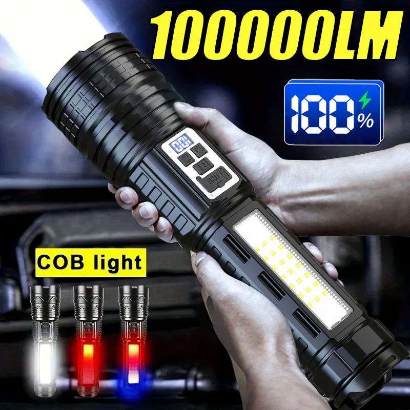 High Power Rechargeable Led Flashlight Ultra Powerful Flashlight Tactical Torch For Fishing Hunting Camping Lantern