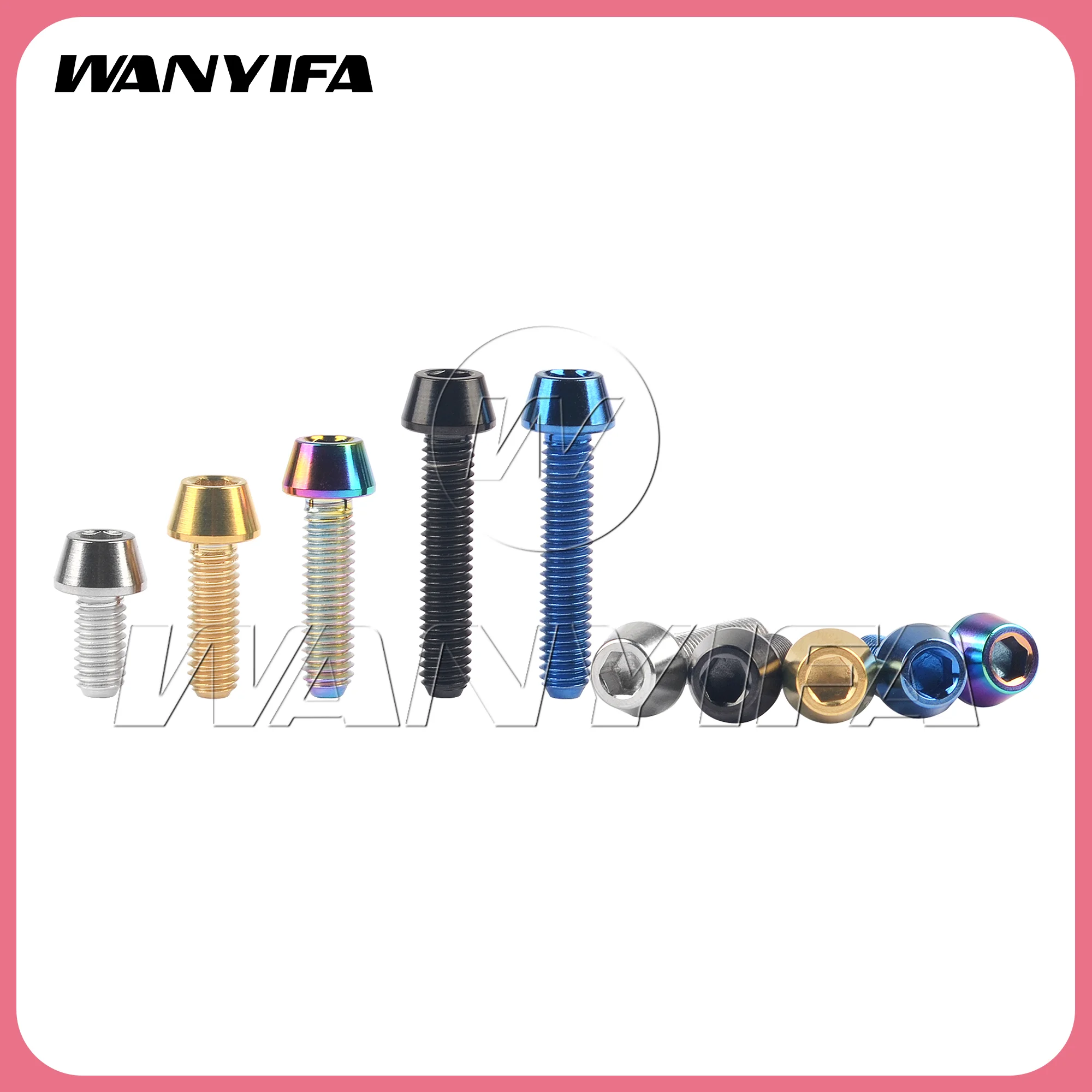 Wanyifa  Titanium Bolt M4x8/10/12/15/20mm Allen Key Taper Head Screw  Thumb Shifter Rear/front Derailleur H/L Adjustment Bicycle