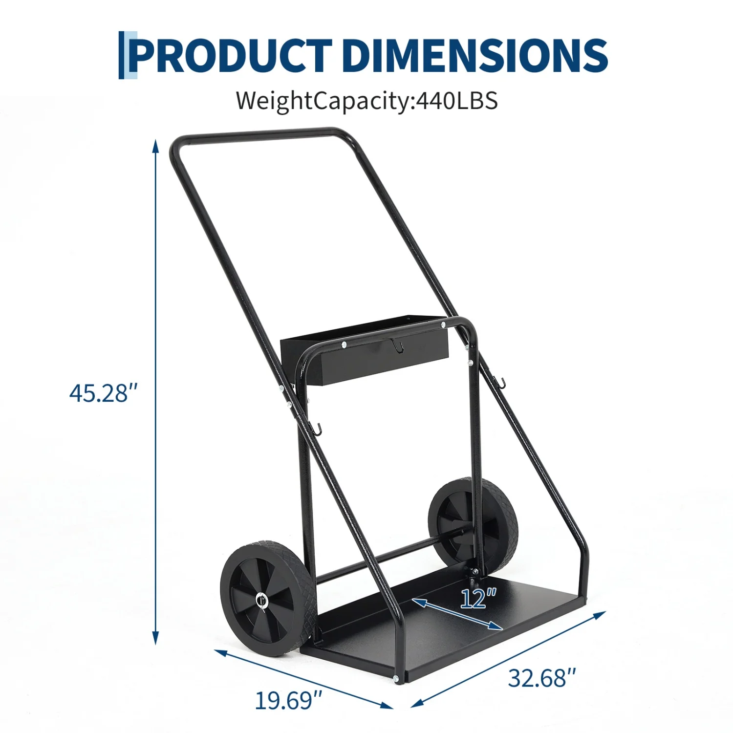 Welding Cylinder Cart,Heavy Duty Carbon Steel Oxygen Acetylene Tank Cart Rolling Welder Cart with Handle and Chains