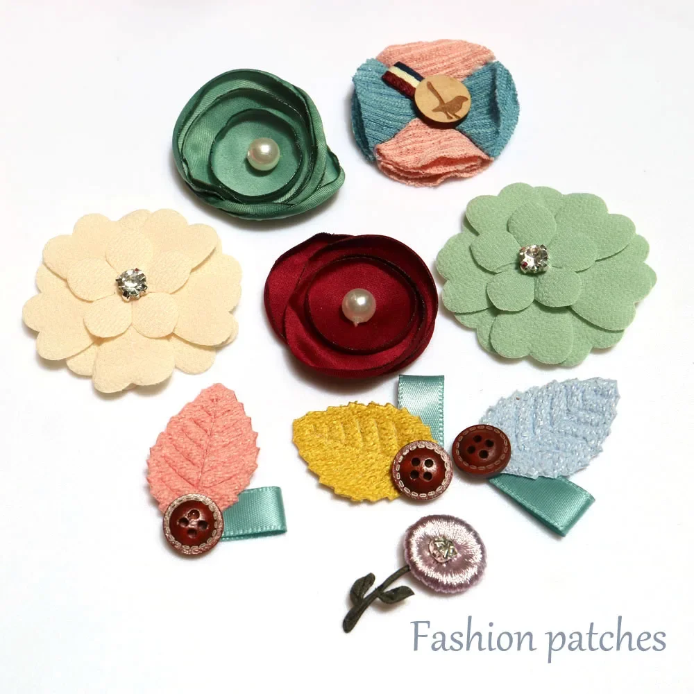 3pcs/lot diy fashion flower patches for clothing 3D floral fairy floral parche appliques parches bordados para ropa