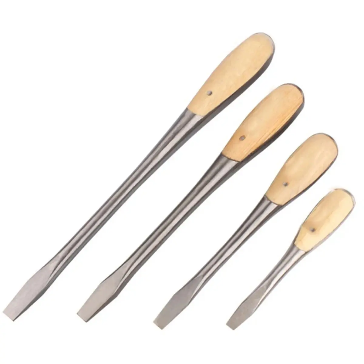 Heavy Duty Slotted Screwdriver Wooden Handle Knockable Flat Blade 6 8 10 12 in Wooden Handle Flathead Hand Repair Tool