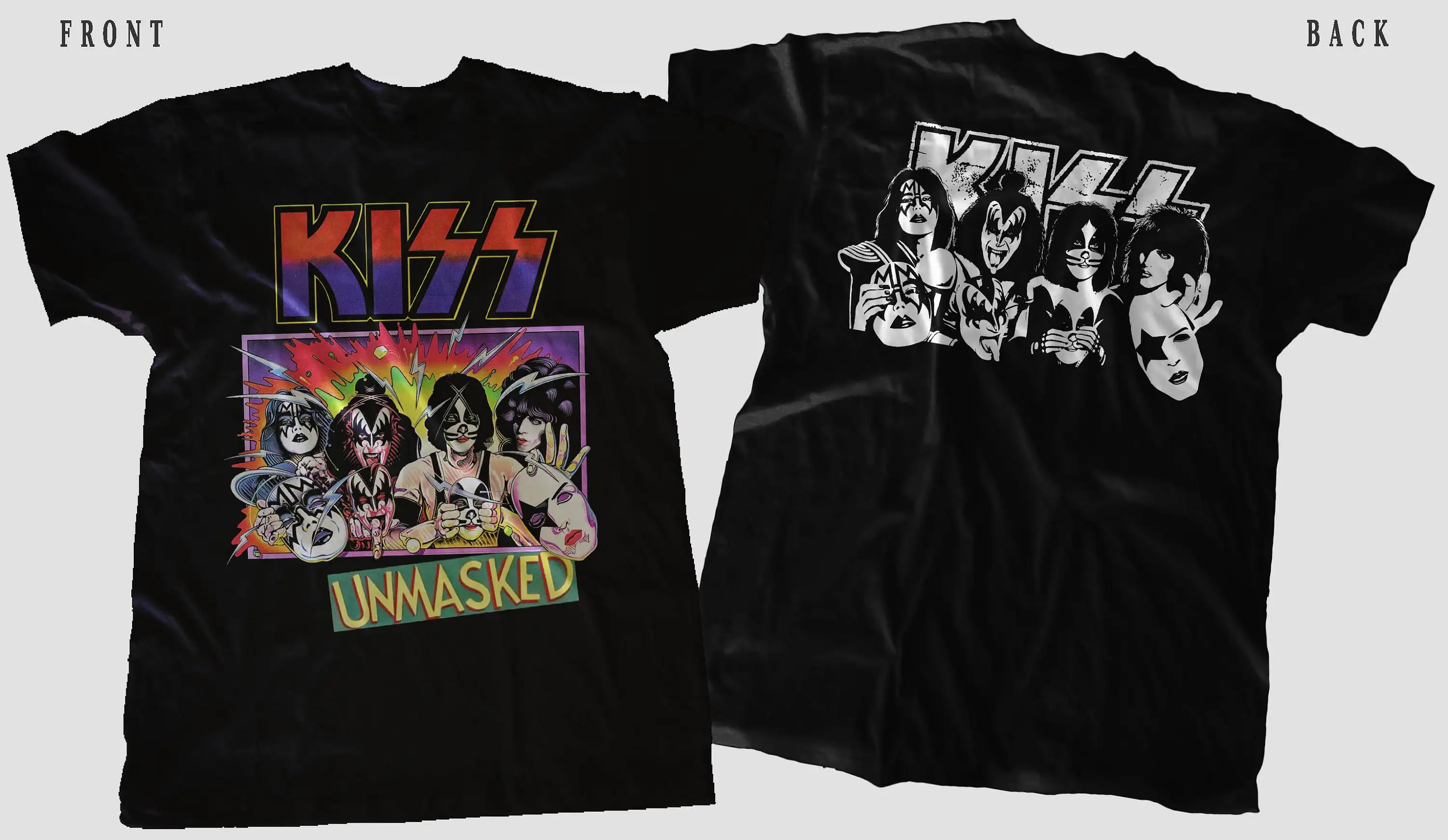 New Dtg Printed T Shirt Kiss Unmasked Size S M L Xl 2 3 4 5 6 7Xl