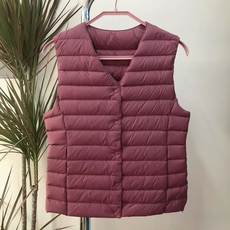 2024 New Arrivals 90% White Duck Down Liner Vest Ultralight Puffer Jackets Female Sleeveless Duck Down Waistcoat Warm Jacket