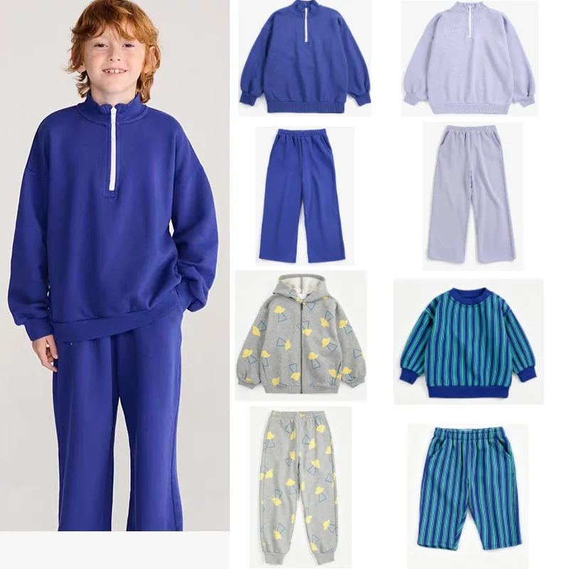 キッズジャケット&パンツセット 2026冬新作 ファッション フリース厚手 暖かい 男の子 女の子 フード付きスウェットシャツ コットン アウトドアコート 1