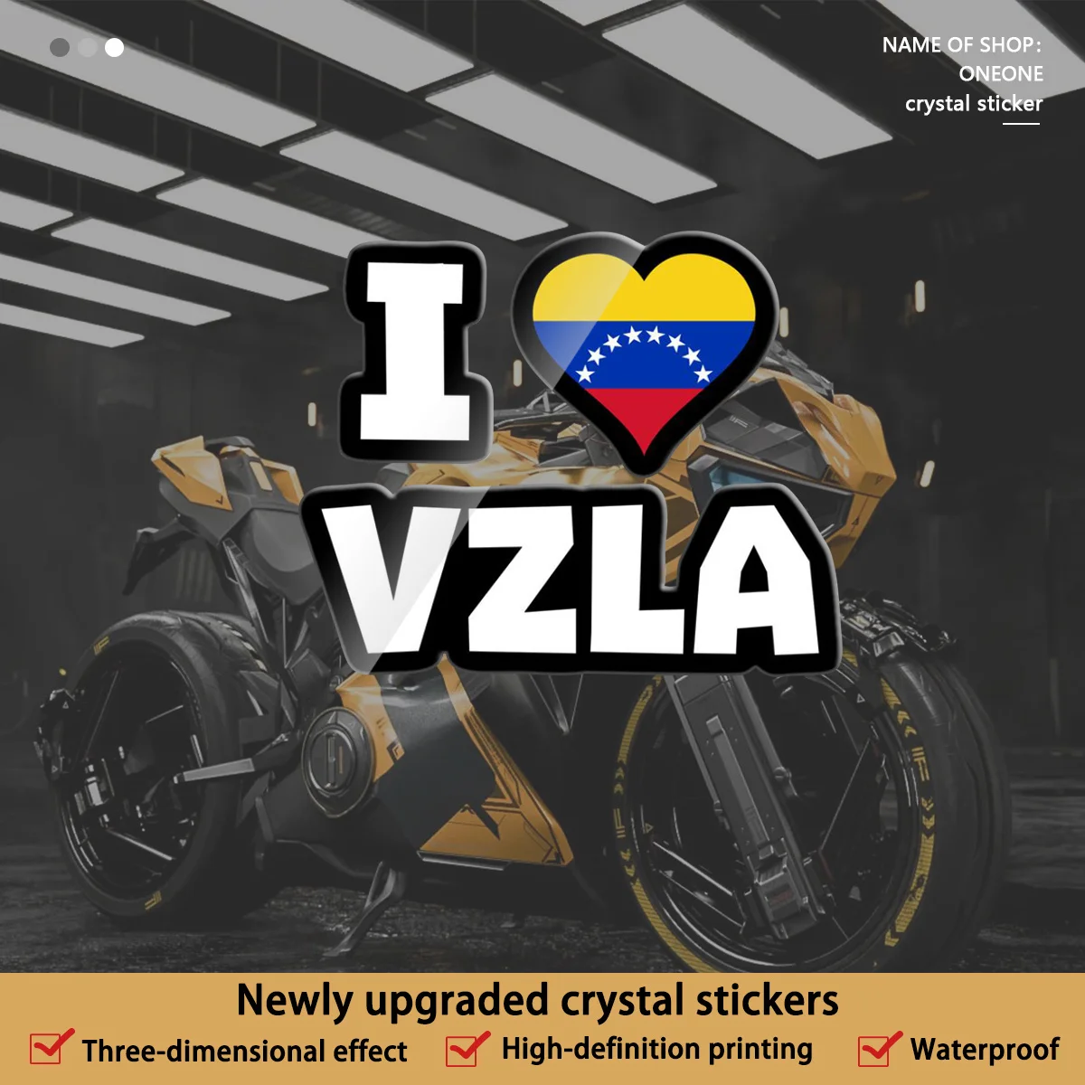 3Pcs Venezuela Flag Heart Stickers Waterproof National Symbol for Car Motorcycle Laptop