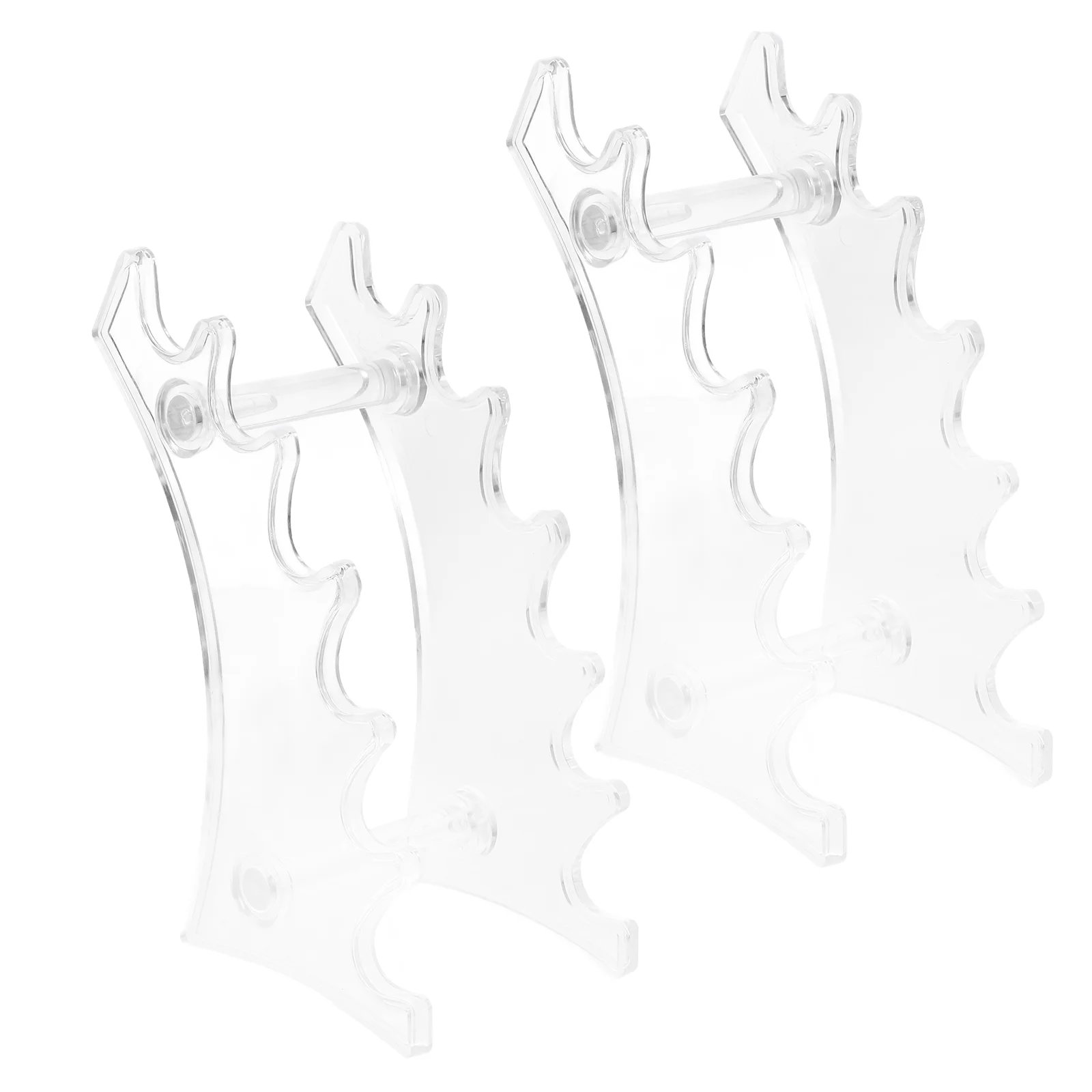 

2pcs Pen Holder Transparent Plastic Storage Shelves Display Stand 6 Slots Stationery Makeup Office Desk ganization Pen Rack