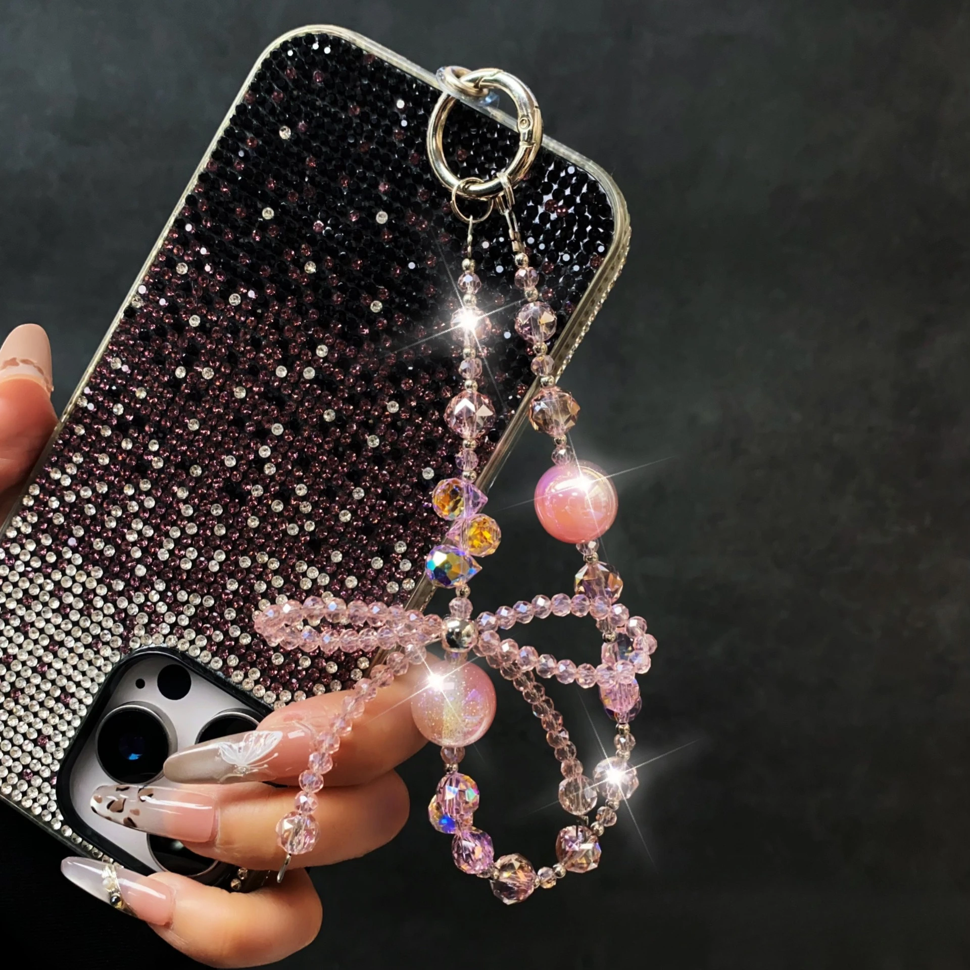 

Beautiful Luxury Bow Crystal Phone Lanyard Wrist Trendy Pendant for iPhone Samsung Universal Accessory Phone Charm Chain Strap