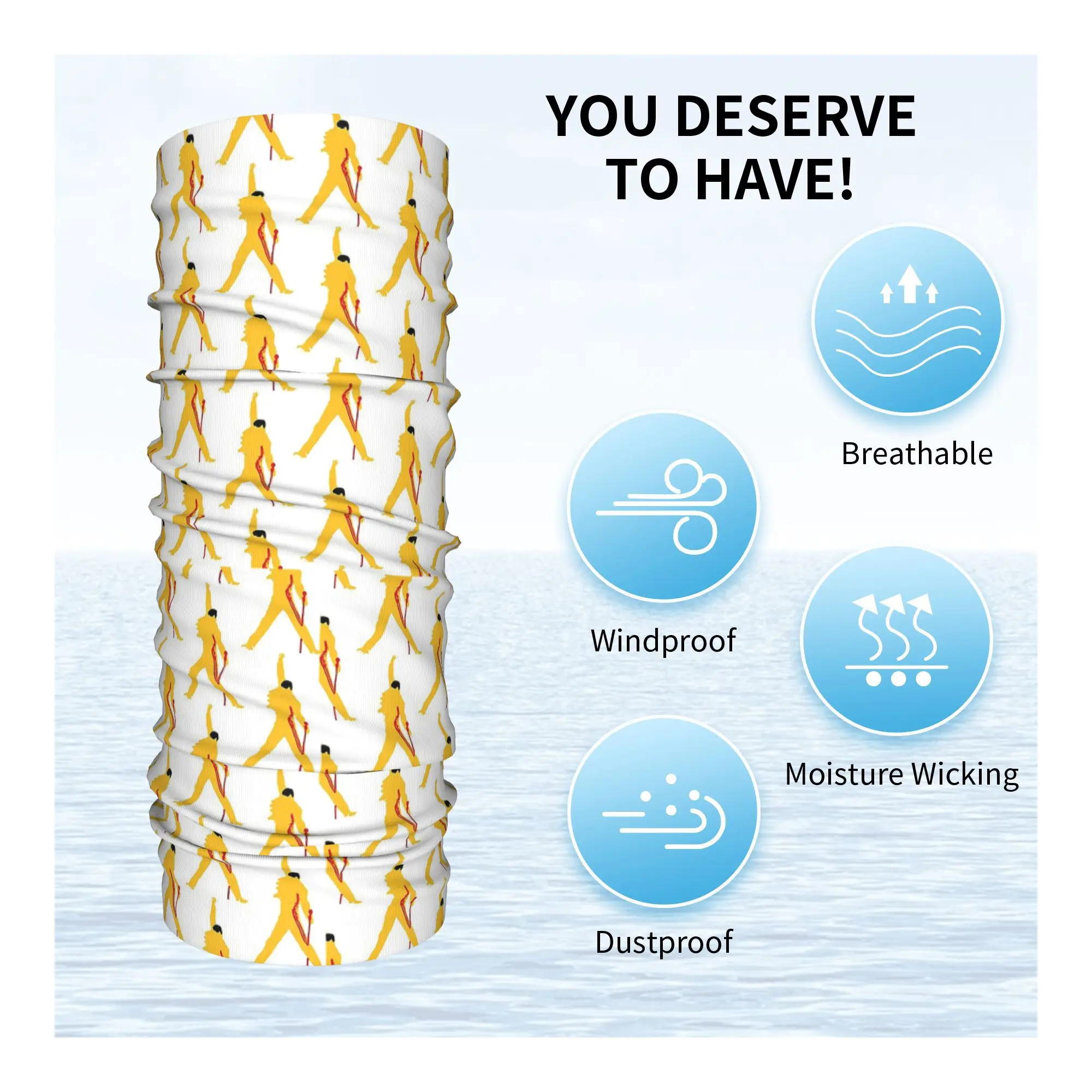 フレディ・マーキュリー クイーン バンダナ ネックカバー ラップ マスク スカーフ 多機能 サイクリング スカーフ ハイキング 釣り ユニセックス 大人 洗える