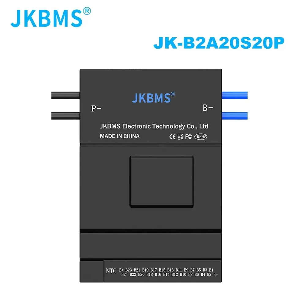 Armazenamento ativo da bateria do equilíbrio BMS de JK, BMS, B2A20S20P, BMS, 2A, BALANÇO BMS cursivo, 200A, Bluetooth, 36V, 48V, 60V, LiFePO4, Li-íon, LTO, 18650