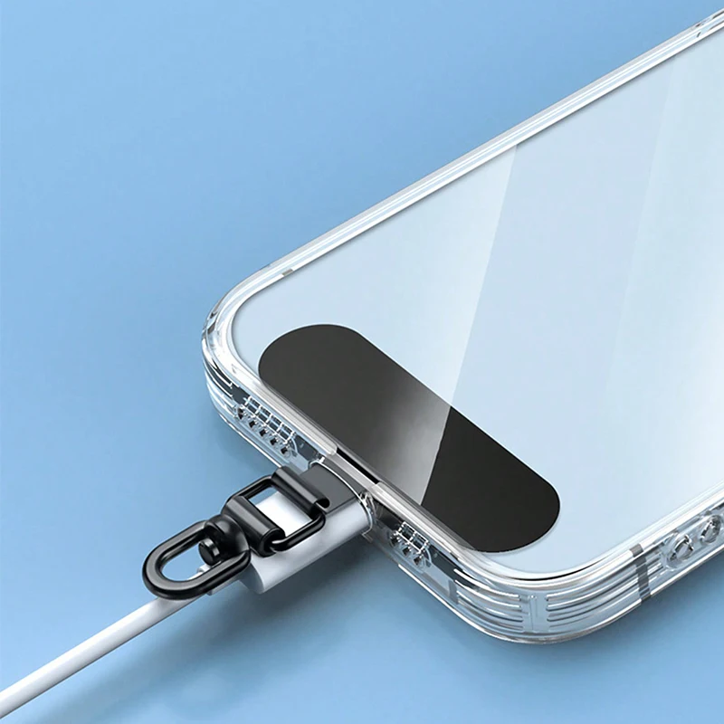 1pcs New Upgrated 360 Rotatable Stainless Steel Phone Tether Tab Metal Patch Gasket Cellphone Lanyard Safety Connecter Piece image 3