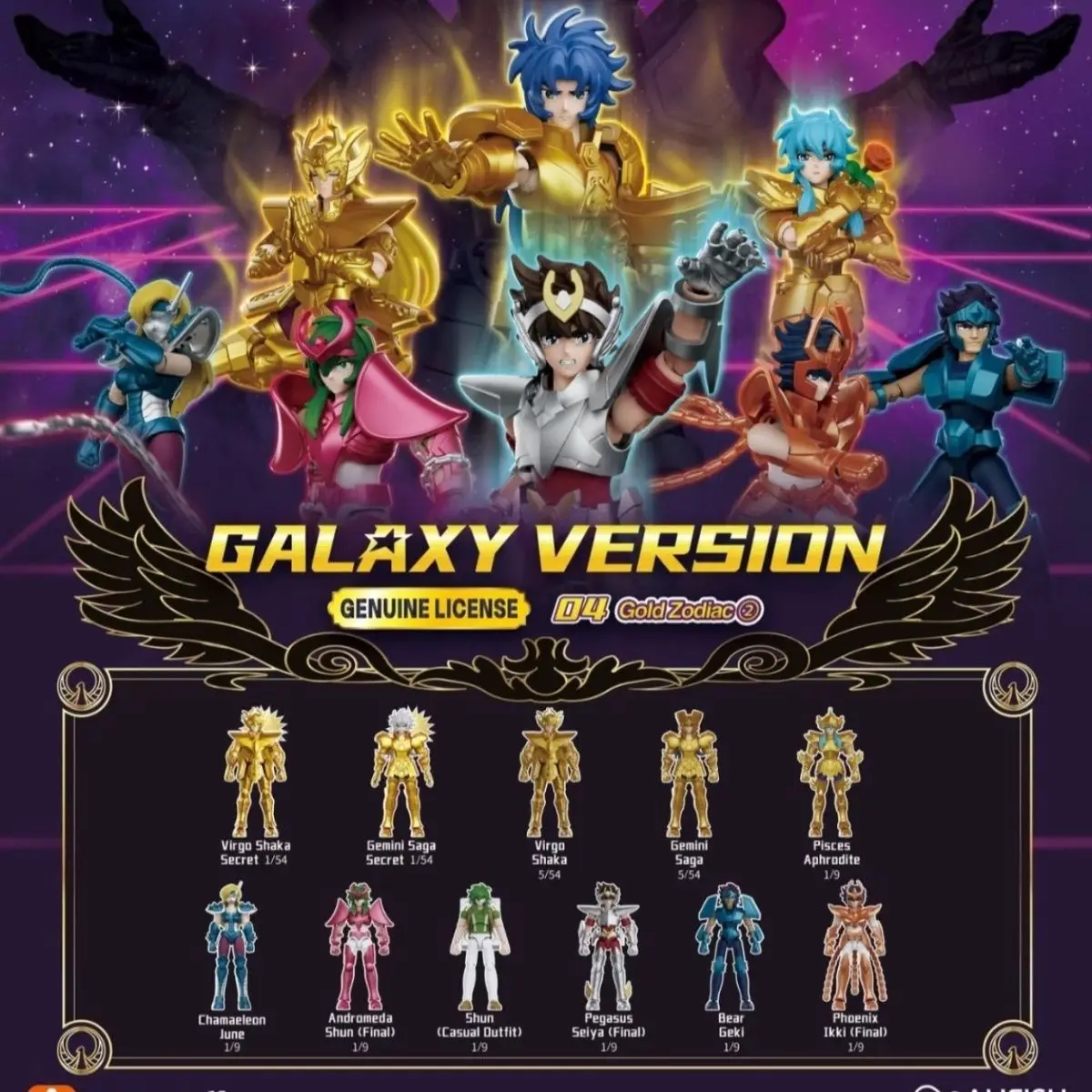 Nuevo Blokees Original Saint Seiya Blind Box Versión Galaxy Vol.4 Figuras de Acción del Zodíaco Dorado de la Saga Anime, Juguete Coleccionable Ensamblable