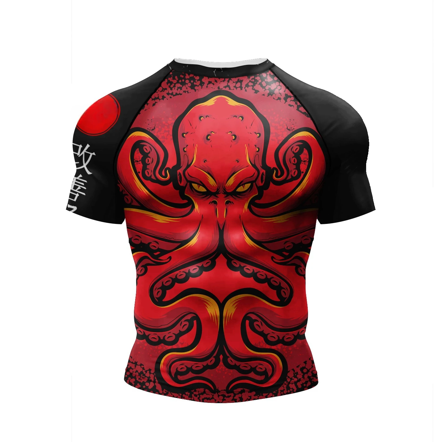 

Men Gym Sportswear Short Sleeve Creative Print Kickboxing Training Compression Shirt Sports Running Man Round Neck T-Shirts Tops