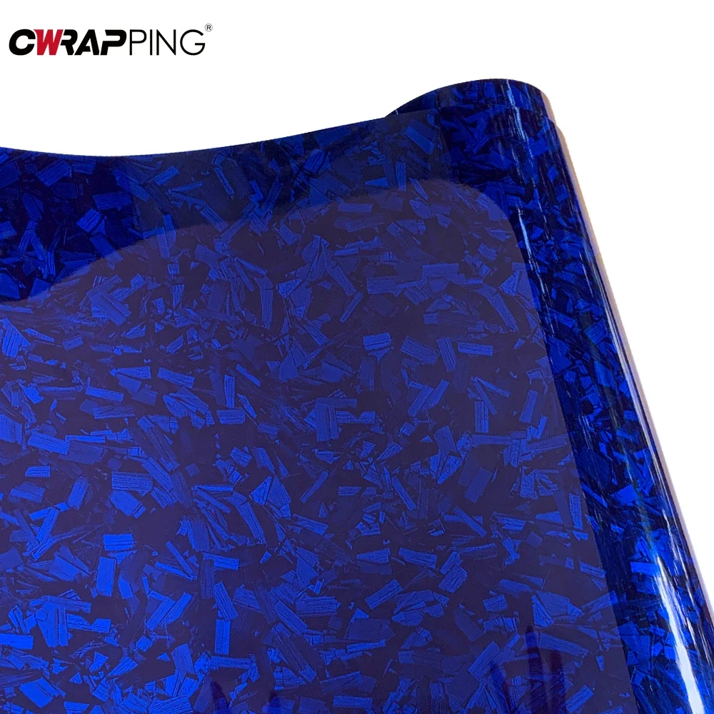 

Кованая карбоновая пленка для автомобиля, виниловые наклейки для автотюнинга, водонепроницаемые наклейки для мотоциклов, ПЭТ, синий глянцевый автомобильный клей, винил