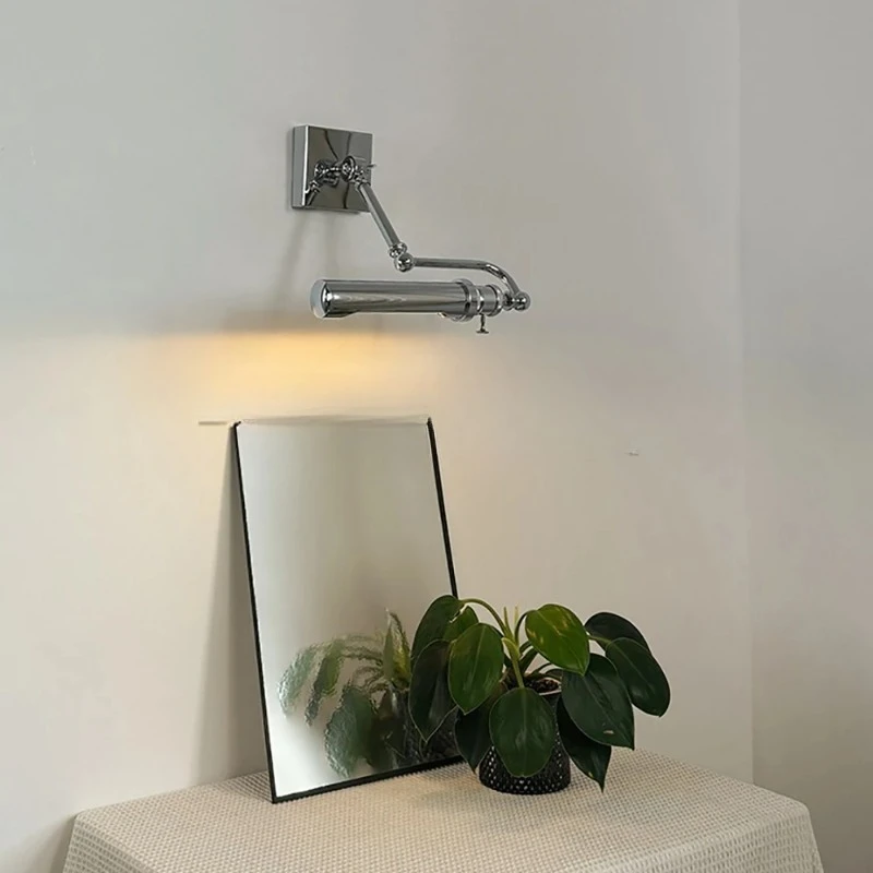 American Wall Lights Chrome Adjustable Wall Sconces with Switch LED  lamp Indoor Mirror Sconce Vanity  Lights Fixture
