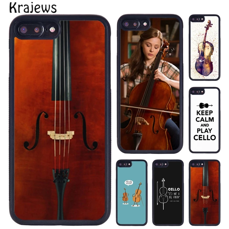 Krajews Cello Music Instrument Art Phone Case For iPhone 16 15 14 X XR XS 11 12 mini 13 Pro MAX Plus cover shell coque